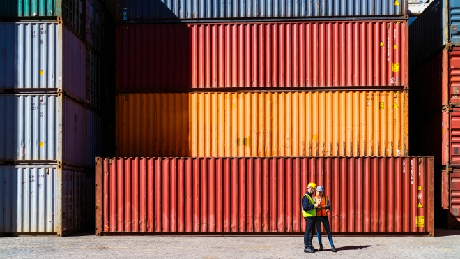 Container yard workers